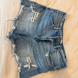 Velvet Blue Distressed Jean Shorts